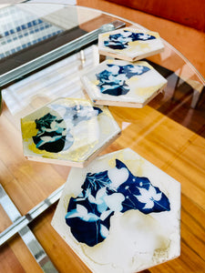Cyanotype In the Beginning Coasters
